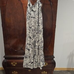 Floral Maxi Dress in Black and White